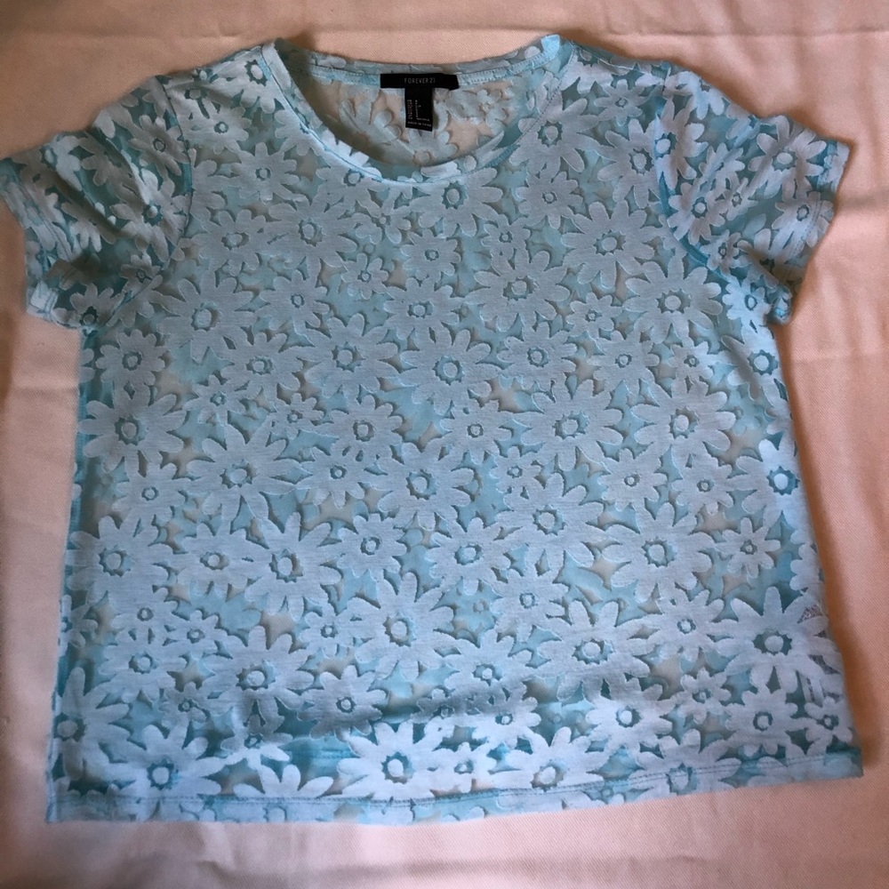 Sheer floral tee